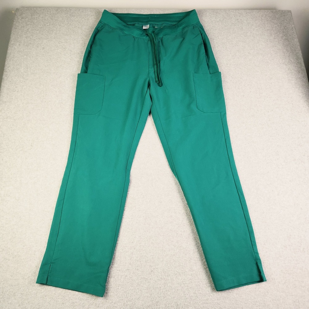 Mandala Medical Scrub Pants Womens Large Green Stretch Equa-Tek Drawstring Waist